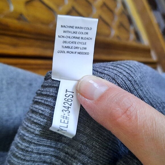 Moral Fiber Zip-Neck Ribbed Tunic Knit Sweater Dress NWT! - Gray, Size XS/Jr. M - Picture 12 of 16